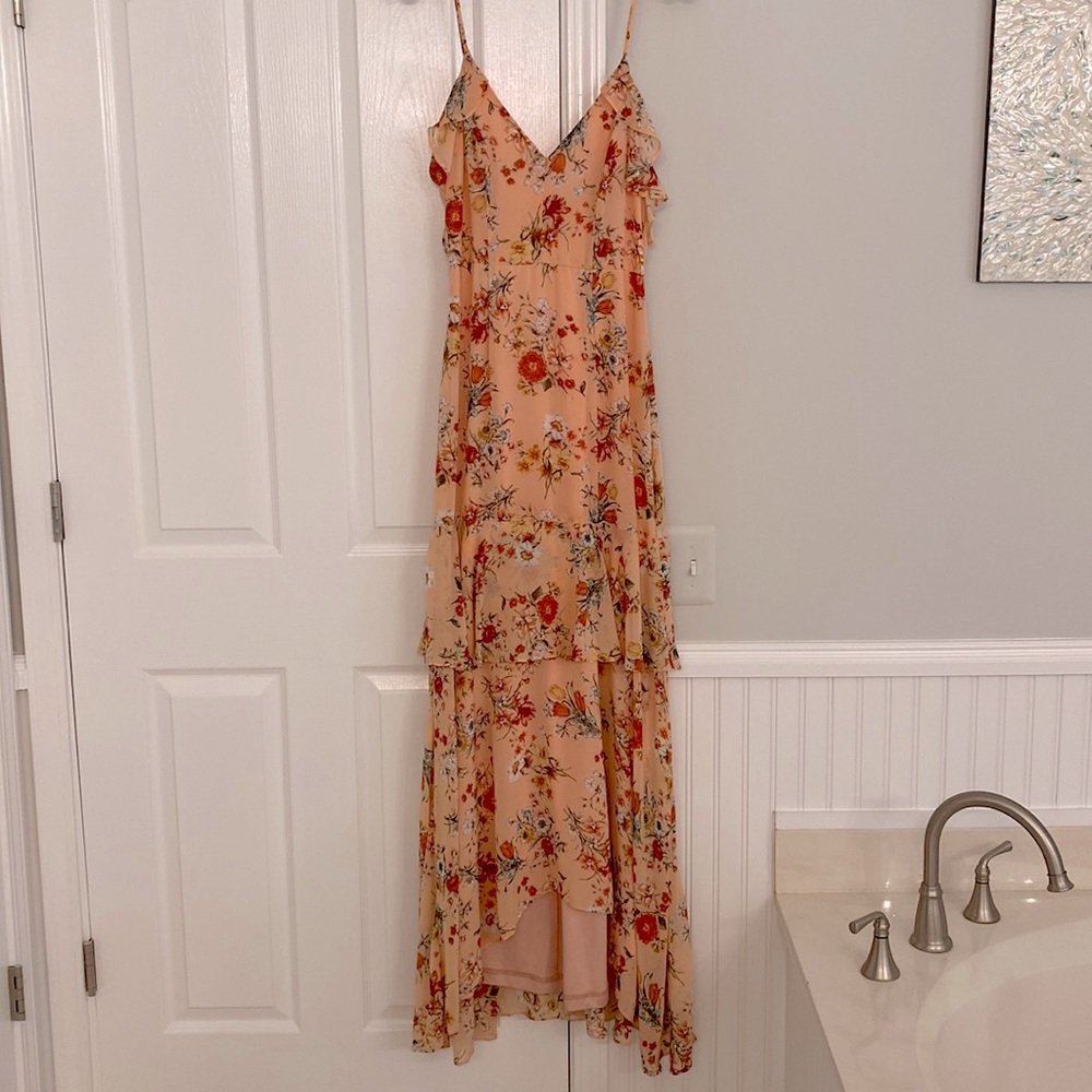 Lulu’s long tiered spaghetti strap dress